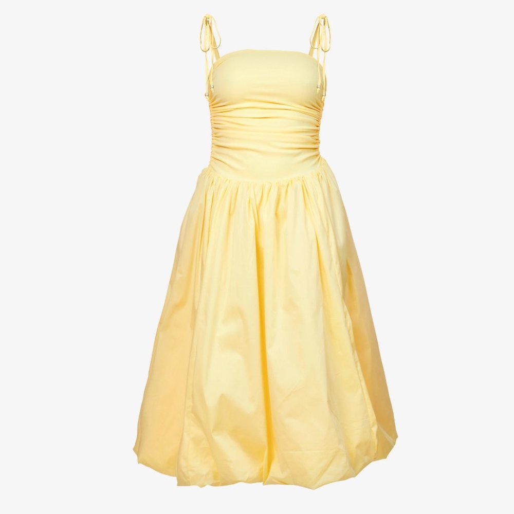 Amy Lynn Alexa Puffball Dress in Yellow NWT